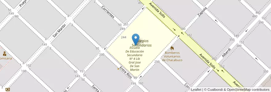 Mapa de ubicacion de Instituto Superior De Formacion Docente Nº 131 en アルゼンチン, ブエノスアイレス州, Partido De Chacabuco, Chacabuco.