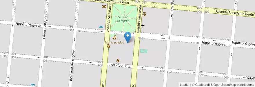 Mapa de ubicacion de Instituto Superior De Formacion Docente Nº 76 en アルゼンチン, ブエノスアイレス州, Partido De General Alvear, General Alvear.