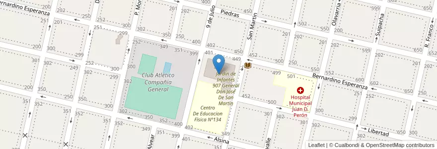 Mapa de ubicacion de Instituto Superior De Formacion Docente Y Tecnica 126 en 阿根廷, 布宜诺斯艾利斯省, Partido De Salto.
