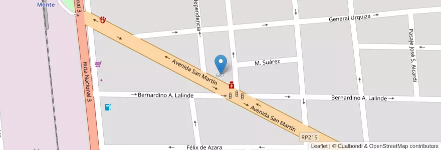Mapa de ubicacion de Instituto Superior De Formación Docente Y Técnica 66 Don Juan Manuel De Rosas en Argentinië, Buenos Aires, Partido De Monte, San Miguel Del Monte.