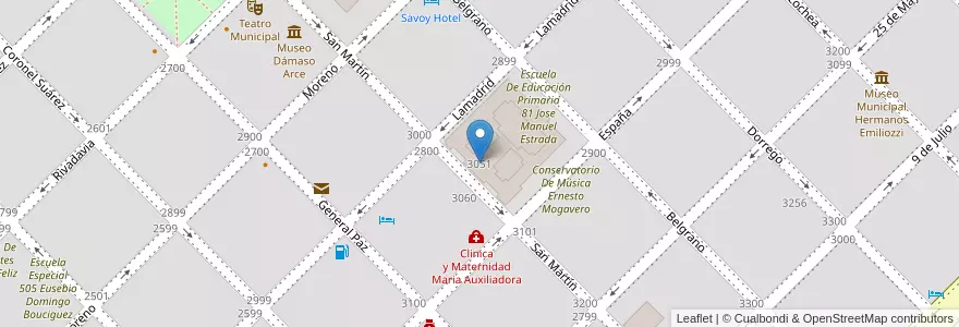 Mapa de ubicacion de Instituto Superior De Formación Tecnica 130 en Arjantin, Buenos Aires, Partido De Olavarría, Olavarría.