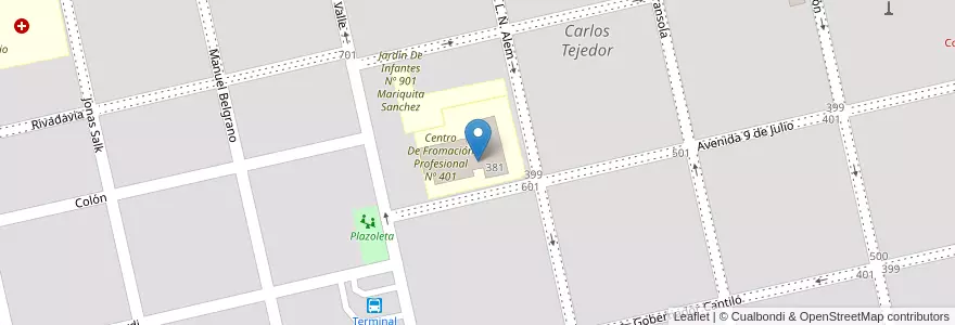 Mapa de ubicacion de Instituto Superior De Formación Técnica Nº150 en Argentina, Buenos Aires, Partido De Carlos Tejedor, Carlos Tejedor, Carlos Tejedor.