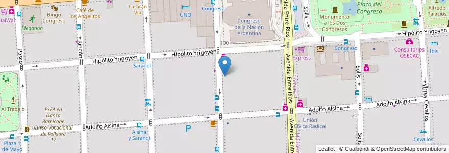Mapa de ubicacion de Instituto Superior de Viajantes ISV, Balvanera en アルゼンチン, Ciudad Autónoma De Buenos Aires, Comuna 3, ブエノスアイレス.