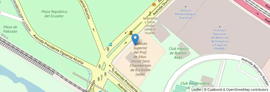 Mapa de ubicacion de Instituto Superior del Prof. de Educación Inicial Sara Chamberlain de Eccleston - JIC Mitre, Palermo en アルゼンチン, Ciudad Autónoma De Buenos Aires, ブエノスアイレス, Comuna 14.