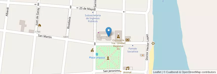 Mapa de ubicacion de Instituto Superior del Profesorado 6 Doctor Leopoldo Chizzini Melo en Argentinien, Santa Fe, Departamento San Jerónimo, Municipio De Coronda.
