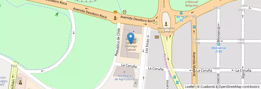 Mapa de ubicacion de Instituto Superior Domingo Cabred en آرژانتین, Córdoba, Departamento Capital, Pedanía Capital, Córdoba, Municipio De Córdoba.
