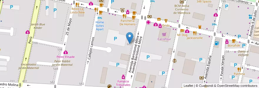 Mapa de ubicacion de Instituto Superior Humberto de Paolis PT-091 en 阿根廷, 智利, Mendoza, Departamento Capital, Sección 2ª Barrio Cívico, Ciudad De Mendoza.