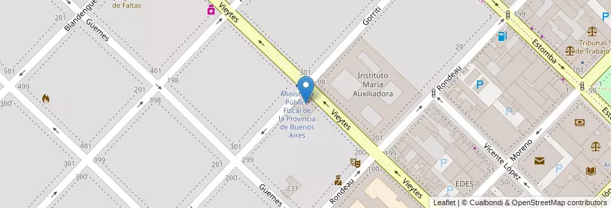 Mapa de ubicacion de Instituto Superior Juan XXIII en アルゼンチン, ブエノスアイレス州, Partido De Bahía Blanca, Bahía Blanca.