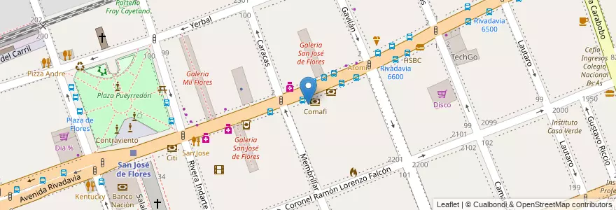 Mapa de ubicacion de Instituto Superior Mariano Moreno, Flores en Аргентина, Буэнос-Айрес, Comuna 7, Буэнос-Айрес.