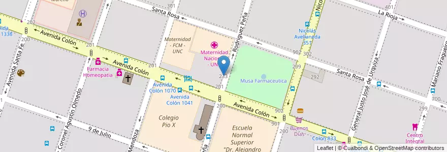 Mapa de ubicacion de Instituto Superior Mariano Moreno en Argentina, Córdova, Departamento Capital, Pedanía Capital, Córdoba, Municipio De Córdoba.