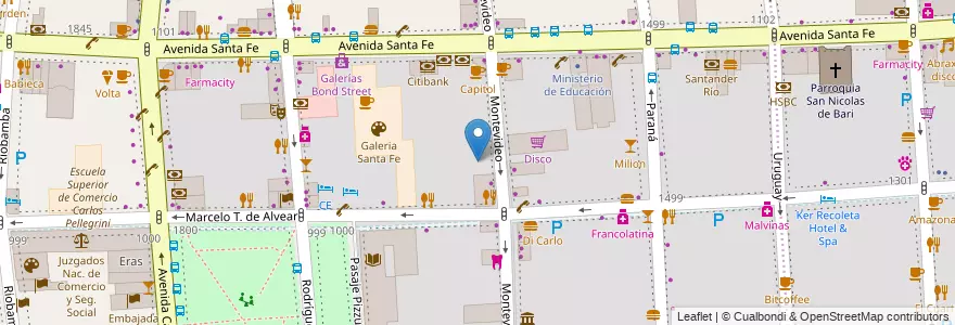 Mapa de ubicacion de Instituto Superior Marista, Recoleta en 阿根廷, Ciudad Autónoma De Buenos Aires, Comuna 2, Comuna 1, 布宜诺斯艾利斯.