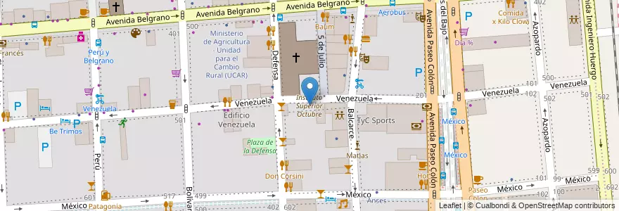 Mapa de ubicacion de Instituto Superior Octubre, Montserrat en الأرجنتين, Ciudad Autónoma De Buenos Aires, Comuna 1, Buenos Aires.
