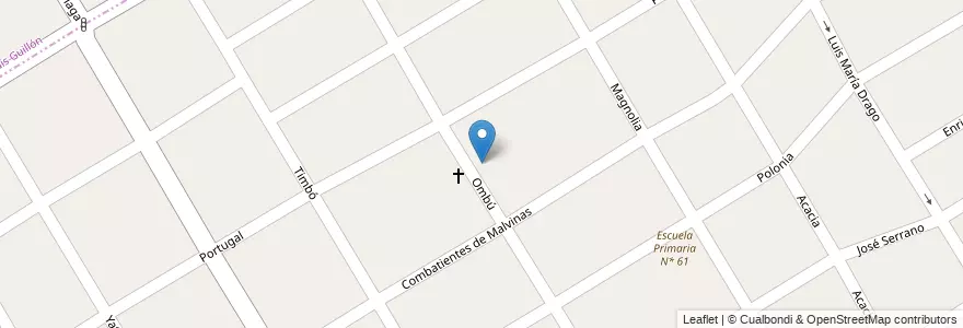 Mapa de ubicacion de Instituto Tecnico San Cayetano en アルゼンチン, ブエノスアイレス州, Partido De Almirante Brown, Malvinas Argentinas.