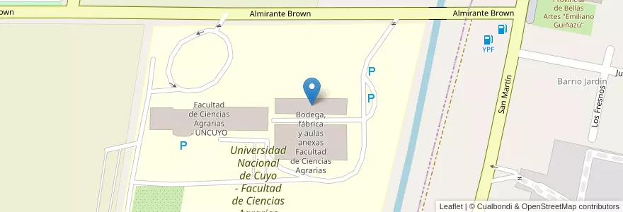 Mapa de ubicacion de Instituto Técnico Universitario (ITU) - Sede Lujan en Argentina, Cile, Mendoza, Departamento Luján De Cuyo, Luján De Cuyo, Distrito Mayor Drummond, Distrito Vistabla.