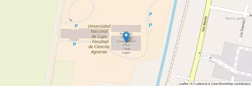 Mapa de ubicacion de Instituto Técnico Universitario (ITU) - Sede Lujan en 阿根廷, 智利, Mendoza, Departamento Luján De Cuyo, Luján De Cuyo, Distrito Mayor Drummond, Distrito Vistabla.