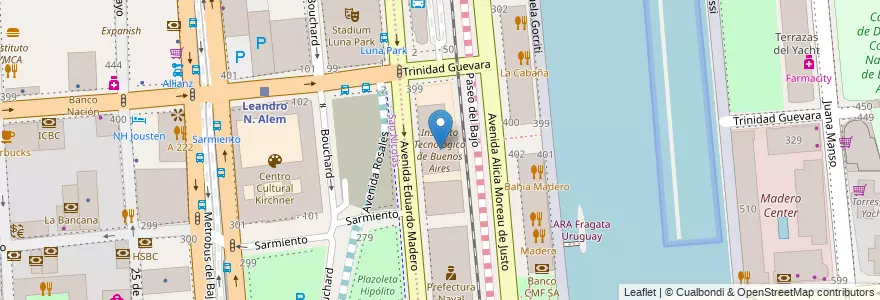 Mapa de ubicacion de Instituto Tecnológico de Buenos Aires, Puerto Madero en Argentinien, Ciudad Autónoma De Buenos Aires, Comuna 1, Buenos Aires.