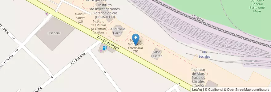 Mapa de ubicacion de Instituto Tecnológico Ferroviario (ITF) en Argentinië, Buenos Aires, Partido De General San Martín.