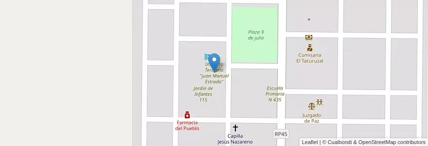 Mapa de ubicacion de Instituto Terciario "juan Manuel Estrada" en الأرجنتين, Chaco, Departamento Quitilipi, Municipio De Quitilipi, Villa Rural El Palmar.