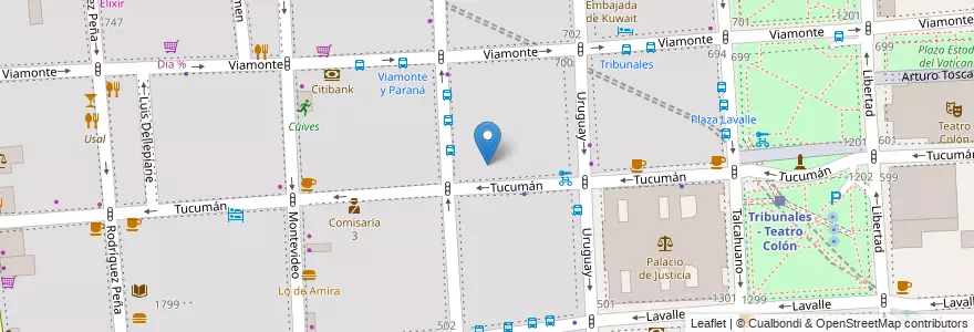 Mapa de ubicacion de Instituto Terciario Privado De la Rivera, San Nicolas en Arjantin, Ciudad Autónoma De Buenos Aires, Comuna 1, Buenos Aires.