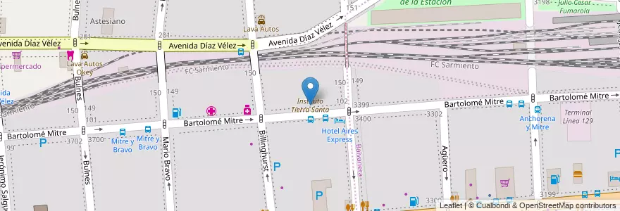 Mapa de ubicacion de Instituto Tierra Santa, Almagro en الأرجنتين, Ciudad Autónoma De Buenos Aires, Comuna 5, Buenos Aires.