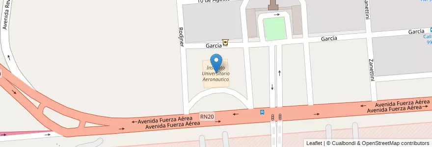 Mapa de ubicacion de Instituto Universitario Aeronautico en Arjantin, Córdoba, Departamento Capital, Pedanía Capital, Córdoba, Municipio De Córdoba.