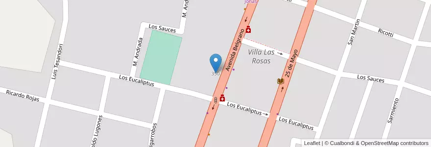 Mapa de ubicacion de Instituto Villa de Las Rossa en الأرجنتين, Córdoba, Departamento San Javier, Municipio De Villa De Las Rosas, Pedanía Rosas, Villa Las Rosas.
