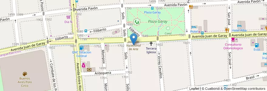 Mapa de ubicacion de Instituto Vocacional de Arte, Constitucion en Argentinië, Ciudad Autónoma De Buenos Aires, Comuna 4, Comuna 1, Buenos Aires.