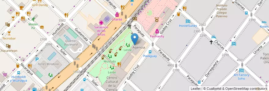 Mapa de ubicacion de Institutos Internacionales, Palermo en Argentine, Ciudad Autónoma De Buenos Aires, Buenos Aires, Comuna 14.