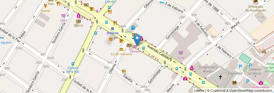 Mapa de ubicacion de Instrumentos parker, Colegiales en 아르헨티나, Ciudad Autónoma De Buenos Aires, 부에노스아이레스, Comuna 14.