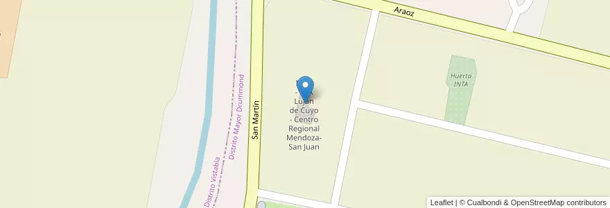 Mapa de ubicacion de INTA - EEA Luján de Cuyo - Centro Regional Mendoza-San Juan en آرژانتین, شیلی, Mendoza, Departamento Luján De Cuyo, Luján De Cuyo, Distrito Mayor Drummond.