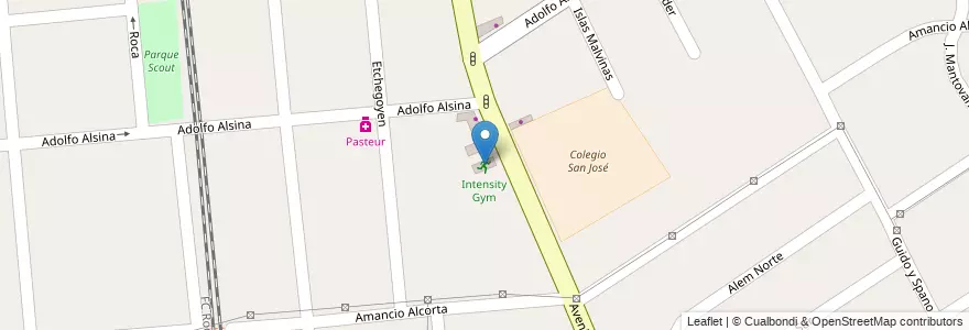 Mapa de ubicacion de Intensity Gym en Arjantin, Buenos Aires, Partido De Almirante Brown, Burzaco.