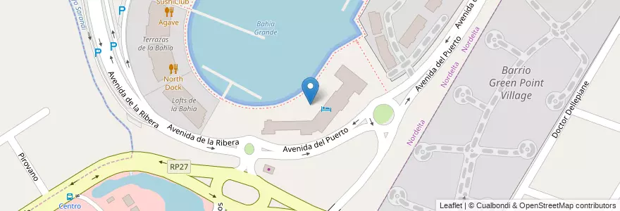 Mapa de ubicacion de InterContinental Hotel en アルゼンチン, ブエノスアイレス州, Partido De Tigre, Nordelta.