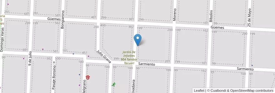 Mapa de ubicacion de Interlink School of English en Argentina, Buenos Aires, Partido De Veinticinco De Mayo, Norberto De La Riestra.