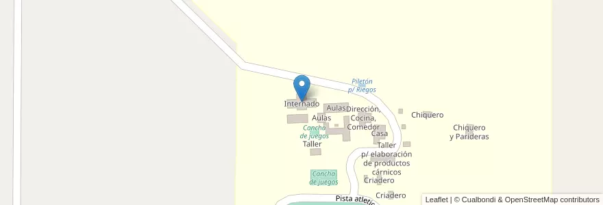 Mapa de ubicacion de Internado en Аргентина, Кордова, Departamento Tercero Arriba, Pedanía Salto, Municipio De Almafuerte.