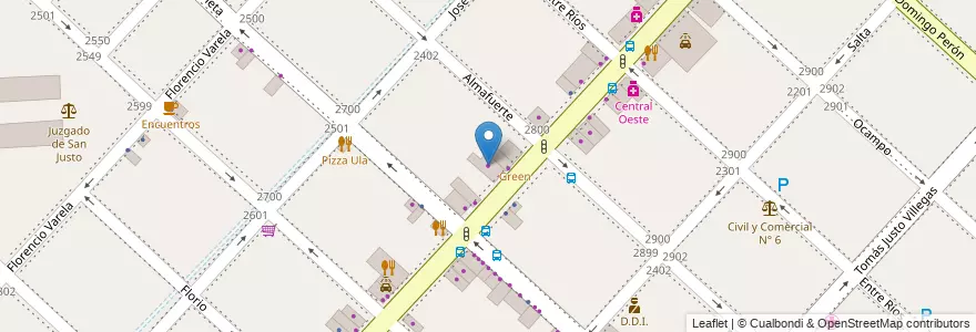 Mapa de ubicacion de INTRODiseno Muebles en Argentina, Buenos Aires, Partido De La Matanza, San Justo.