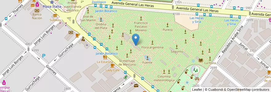 Mapa de ubicacion de Invernáculo N°1 (Colecciones), Palermo en 阿根廷, Ciudad Autónoma De Buenos Aires, 布宜诺斯艾利斯, Comuna 14.