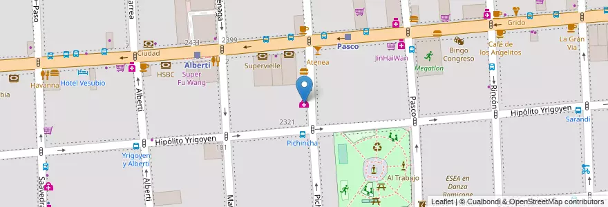 Mapa de ubicacion de Investigaciones Médicas Centros de Diagnósticos, Balvanera en Argentinien, Ciudad Autónoma De Buenos Aires, Comuna 3, Buenos Aires.