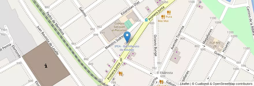 Mapa de ubicacion de IPEA - Bachillerato de Adultos en Arjantin, Buenos Aires, Partido De San Isidro, San Isidro.