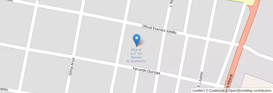 Mapa de ubicacion de IPEA Nº 223 "Int. Ramon N. Quinteros" en Argentinië, Córdoba, Departamento Tulumba, Pedanía Dormida, Municipio De San José De La Dormida, San José De La Dormida.