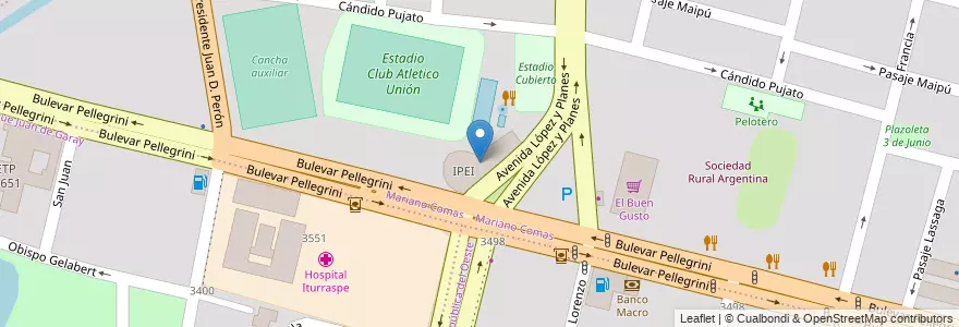 Mapa de ubicacion de IPEI en Argentinien, Santa Fe, Departamento La Capital, Santa Fe Capital, Santa Fe.