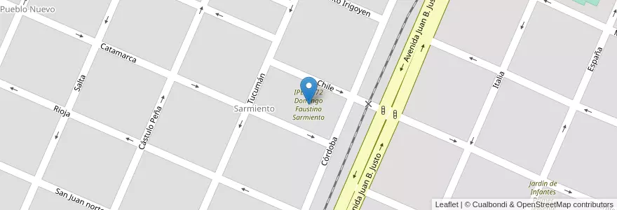 Mapa de ubicacion de IPEM 272 Domingo Faustino Sarmiento en アルゼンチン, コルドバ州, Departamento Colón, Pedanía Cañas.