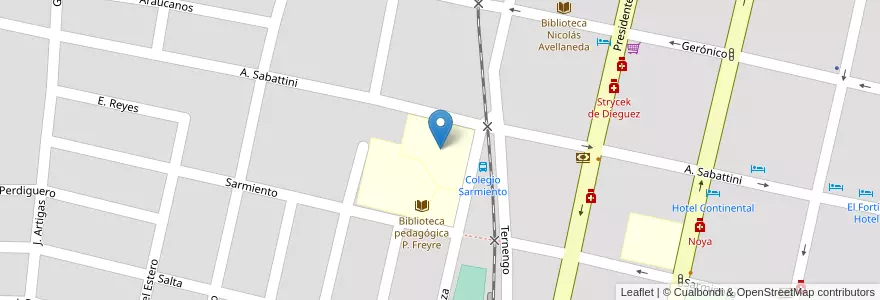 Mapa de ubicacion de IPEM N° 157 Presidente Sarmiento en Argentinien, Provinz Córdoba, Departamento Punilla, Pedanía Rosario, Municipio De Cosquín, Cosquín.