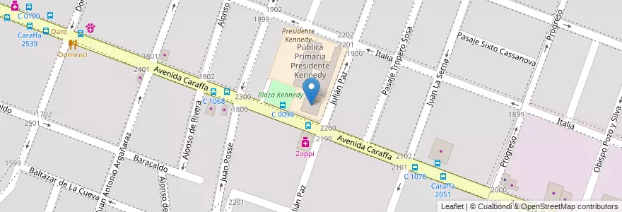 Mapa de ubicacion de I.P.E.M. N° 7 Profesor Carlos Segreti en Argentina, Córdoba, Departamento Capital, Pedanía Capital, Cordoba, Municipio De Córdoba.