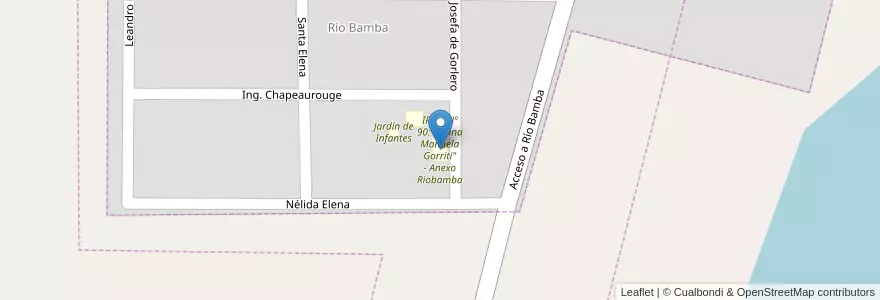 Mapa de ubicacion de IPEM Nº 90: "Juana Manuela Gorriti" - Anexo Riobamba en 阿根廷, Córdoba, Departamento Presidente Roque Sáenz Peña, Pedanía La Amarga, Comuna De Riobamba, Río Bamba.