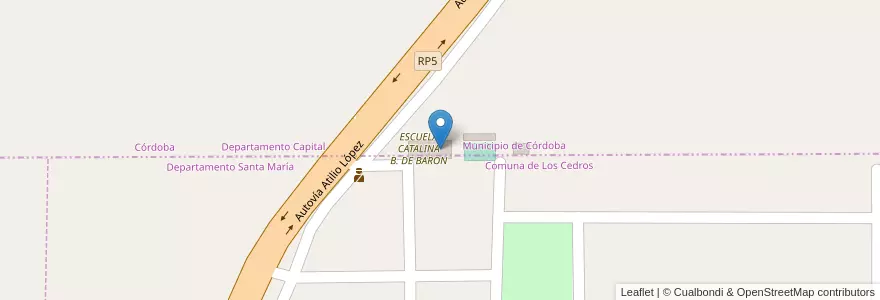 Mapa de ubicacion de I.P.E.T. N° 334 - ANEXO LOS CEDROS en الأرجنتين, Córdoba, Departamento Capital, Pedanía Capital, Córdoba, Municipio De Córdoba.