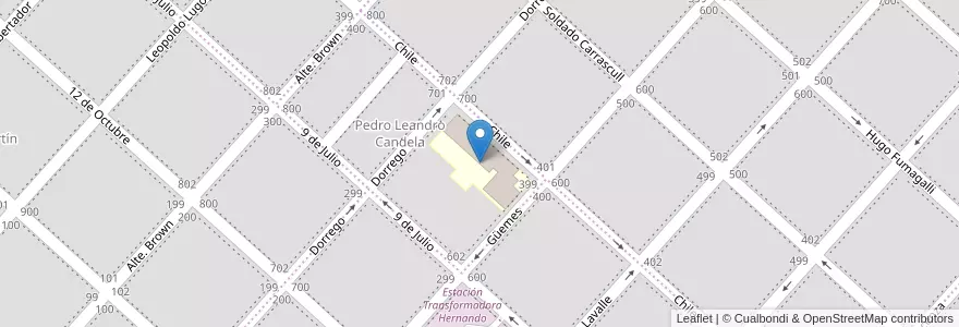 Mapa de ubicacion de I.P.E.T. Nº 71 Dr. Luis Federico Leloir en Arjantin, Córdoba, Departamento Tercero Arriba, Pedanía Punta Del Agua, Municipio De Hernando, Hernando.