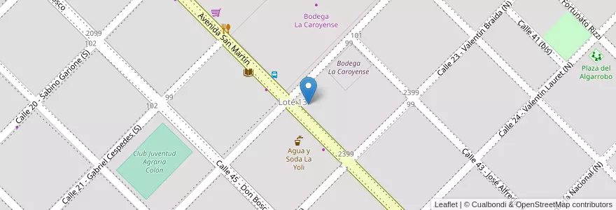 Mapa de ubicacion de IPETyM 69 Juana Manso de Noronha Anexo en 阿根廷, Córdoba, Departamento Colón, Pedanía Cañas, Municipio De Colonia Caroya, Colonia Caroya.