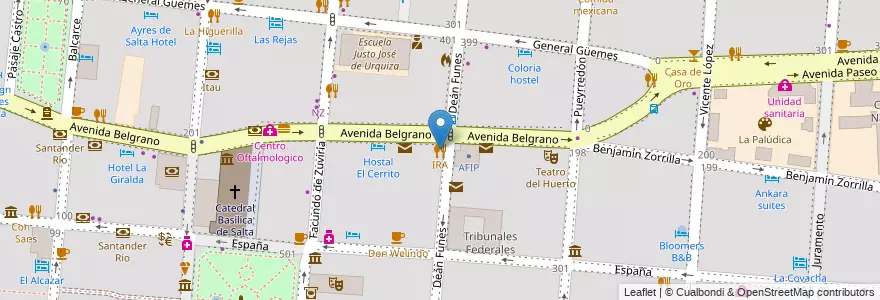 Mapa de ubicacion de IRA en آرژانتین, Salta, Capital, Municipio De Salta, Salta.