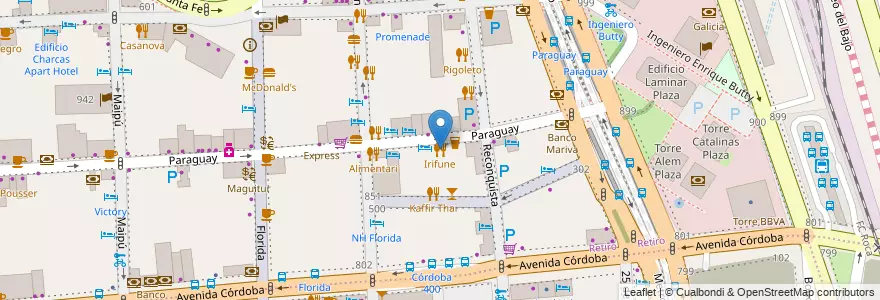 Mapa de ubicacion de Irifune, Retiro en الأرجنتين, Ciudad Autónoma De Buenos Aires, Comuna 1, Buenos Aires.