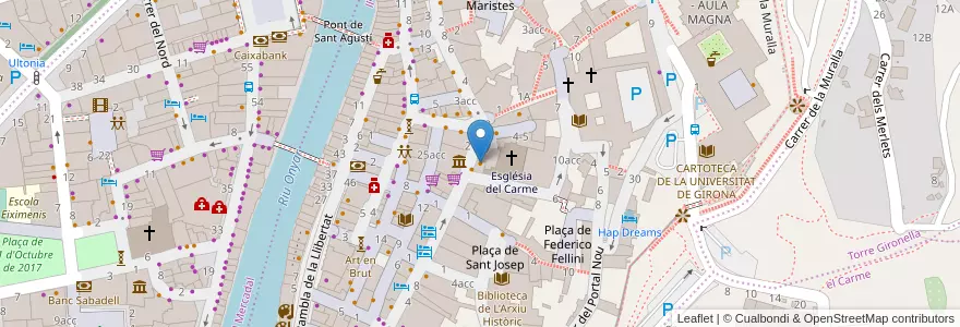 Mapa de ubicacion de Irish Cafe Bar en Sepanyol, Catalunya, Girona, Gironès, Girona.